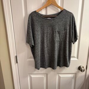Old Navy Heather Gray Linen Blend Short Sleeve Pocket Tee XL
